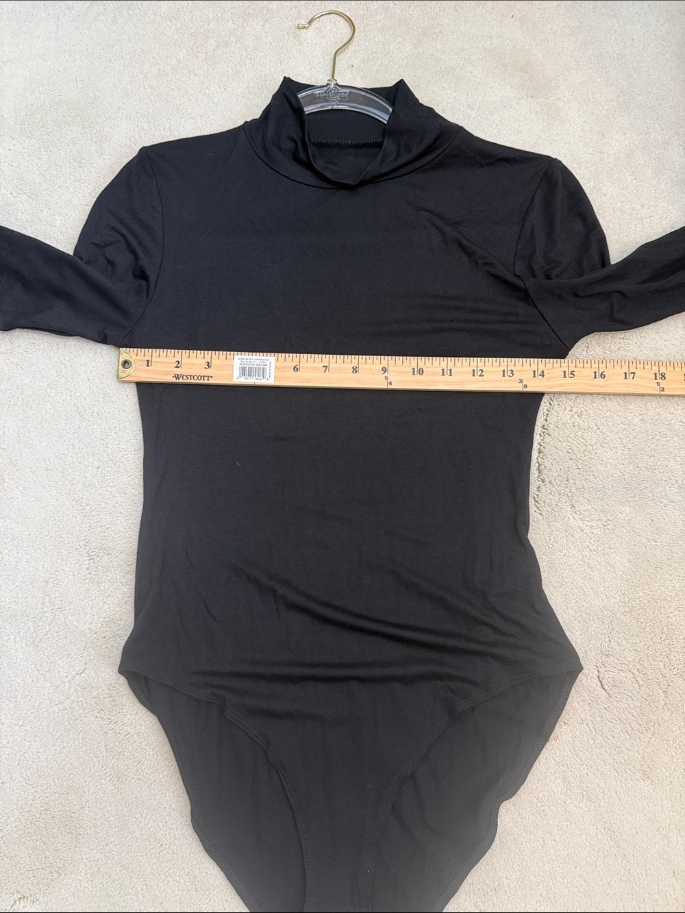 Mangopop Black Long Sleeve Mock Neck Turtleneck Bodysuit Size Medium - Picture 6 of 8